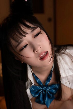 Japanese teen Ria Kurumi gets fucked by huge dick and creampie